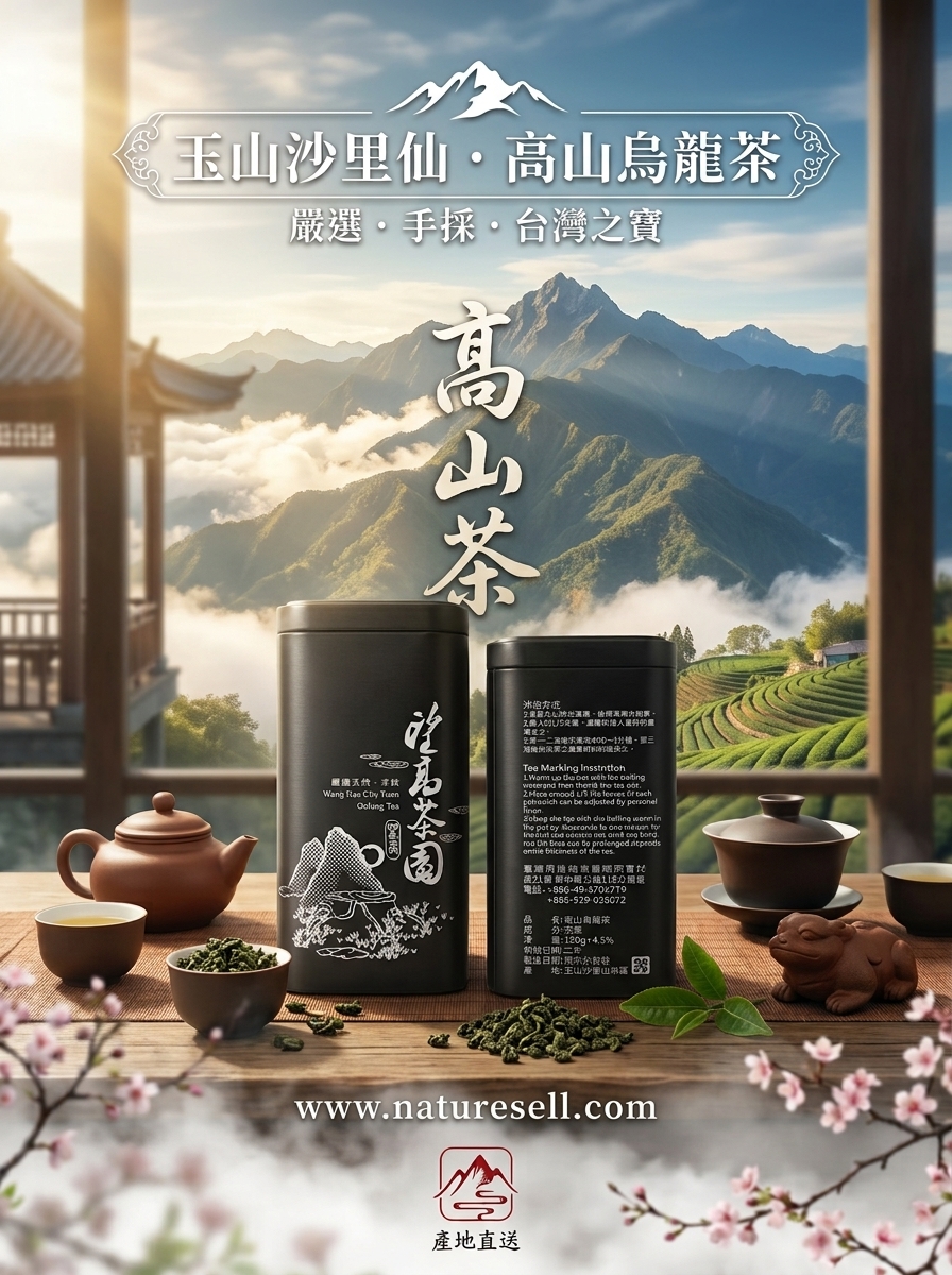 台灣茗茶 玉山沙里仙烏龍茶 (4兩/每罐) 嚴選天然手採 輕培 茶湯金黃 清香潤喉