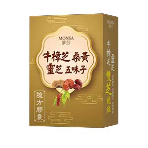 夢莎MONSA 牛樟芝桑黃靈芝五味子複方膠囊 30粒/盒 500毫克/粒